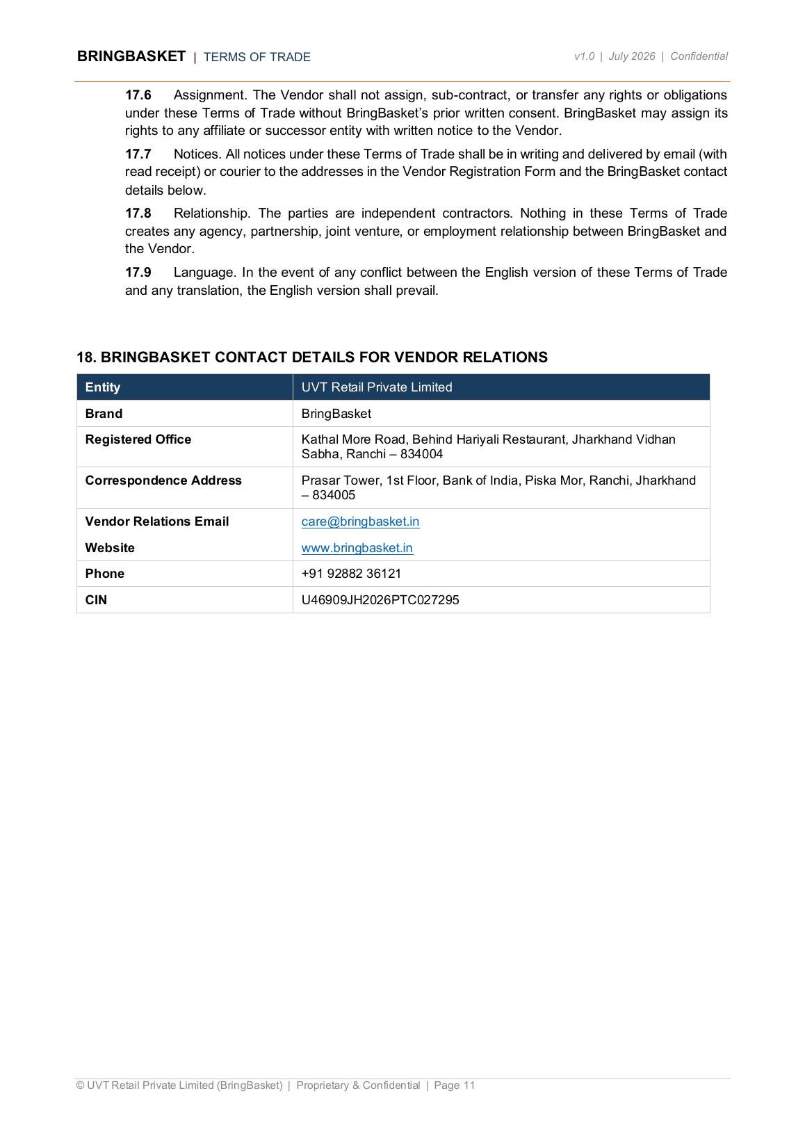 Terms of Trade page 11